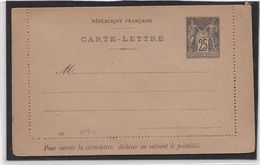 France Entiers Postaux - 25c Noir Sur Rose - Type Sage - Carte-lettre  - Neuf - Cartes-lettres