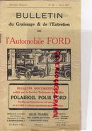 36- ISSOUDUN- RARE CATALOGUE BULLETIN GRAISSAGE ENTRETIEN AUTOMOBILE FORD- MAI 1927-HUILES POLAIROIL- POMPE ESSENCE - Cars