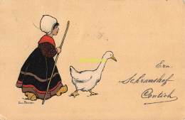 CPA ILLUSTRATEUR ETHEL PARKINSON ARTIST SIGNED GIRL FILLE GOOSE B DONDORF 126 - Parkinson, Ethel