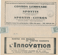 601/25 - Belgique Télégramme Publicitaire OOSTENDE 1932 - TOPIC Mineral Water And Lemonades SPONTIN - Meubles/Furniture - Alimentation