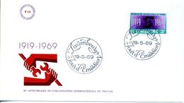 LUXEMBOURG FDC 1969 ORGANISATION INTERNATIONAL DU TRAVAIL - Storia Postale