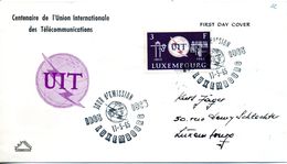 LUXEMBOURG FDC 1963 UNION INTERNATIONAL DES TELECOMUNICATIONS - Lettres & Documents