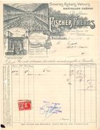 Factuur Facture - Soieries Rubans Velours - Fischer Frères - Bruxelles Brussel 1929 - Textile & Clothing