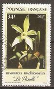 POLYNESIE  Française    -  1990 .  Y&T N° 350 Oblitéré .   Vanille  /  Orchidée - Gebraucht