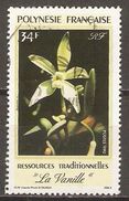 POLYNESIE  Française    -  1990 .  Y&T N° 350 Oblitéré .   Vanille  /  Orchidée - Oblitérés