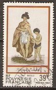 POLYNESIE  Française    -  1984 .  Y&T N° 218 Oblitéré .   Tahitienne Et Son Fils - Usati