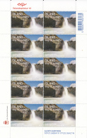 Iceland 2013 MNH Minisheet Of 10 Aldeyjarfoss (waterfall) - Tourism - Blocs-feuillets
