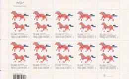 Iceland 2013 MNH Minisheet Of 10 Stylized Horses - Graphic Design - Design IV - Blocs-feuillets