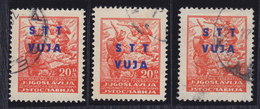 Italy Yugoslavia Slovenia Trieste Zone B 1949 Definitive, Error - Different Overprint Height, Used (o) Michel 21 - Usados