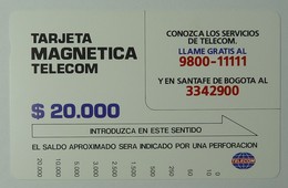 COLUMBIA - Tamura - Tarjeta Magnetica Telecom - $20.000 - Brown Reverse - Mint - Kolumbien