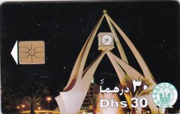 United Arab Emirates, AE-ETI-CHP-0007C, Clock Tower, Dubai (C/N "9511"), 2 Scans.  GEM1B (Not Symmetric White/Gold) - Emirati Arabi Uniti