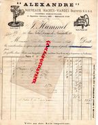 75-PARIS-RARE FACTURE ALEXANDRE-HACHES VIANDES-J. HUMMEL-28 RUE NOTRE DAME DE NAZARETH-1895 BOUCHER BOUCHERIE - 1800 – 1899