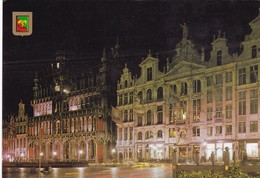 Postcard Brussels Market Place And Kings House By Night PU 1990 My Ref B22029 - Brussels By Night