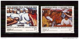 1978 Mèxico Hospital Murales  Siqueiros Y Diego Rivera Hospital Murals By Diego Rivera And Siqueiros 2 Stamps - Mexiko