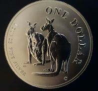 AUSTRALIA 1 DOLLAR 1999 SILVER BU "Pair Of Kangaroos" Free Shipping Via Registered Air Mail - Dollar