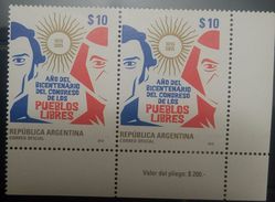 L) 2015 ARGENTINA, JOSE GERVASIO ARTIGAS, YEAR OF THE BICENTENARY OF THE CONGRESS OF THE FREE PEOPLES, 1815 - 2015 - Nuevos