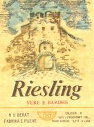 1534 - Tchécoslovaquie - Riesling - Vere E Bardhe - N U Berat Fabrika E Pijeve - Cilesia - Witte Wijn