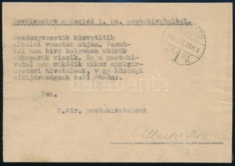 1944 Levélzárlat A Ceglédi Postahivataltól, Ritka Darab RRR! - Other & Unclassified