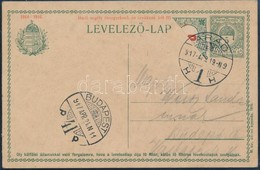 1917 Felezett 6f Portó Bélyeggel Kiegészített Díjjegyes Levelezőlap ,,ARAD' - Budapest - Autres & Non Classés