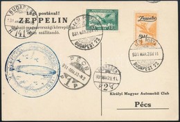 1931 Zeppelin Körrepülés Levelezőlap 1P Zeppelin Bélyeggel - Autres & Non Classés