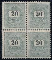 ** * 1889 20kr Négyestömb, 3 Bélyeg Postatiszta (16.000++) - Autres & Non Classés