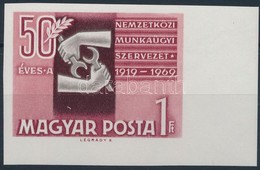 ** 1969 Évfordulók - Események (VII.) 50 éves A Nemzetközi Munkaügyi Szervezet ívsarki Vágott Bélyeg (1.500) - Autres & Non Classés