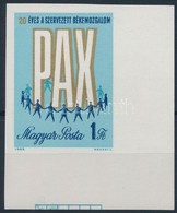 ** 1969 Évfordulók - Események (VII.) 20 éves A Szervezett Békemozgalom ívsarki Vágott Bélyeg - Autres & Non Classés