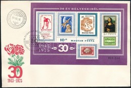 1975 30 év Bélyegeiből, Vágott Blokk FDC-n - Autres & Non Classés