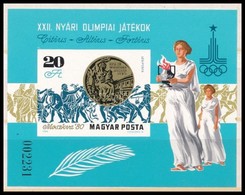 ** 1980 Olimpiai érmesek (IV.) - Moszkva Vágott Blokk - Other & Unclassified