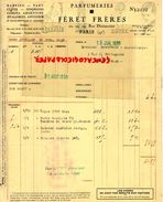 75- PARIS- FACTURE FERET FRERES- PARFUMERIE PARFUM- RAZVITE-TAKY-CUTEX-ODORONO-20 RUE DAUTANCOURT-1938 - Profumeria & Drogheria