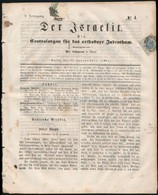 1861 Der Israelit Mainzi Zsidó újság  Thurn Und Taxis Bélyeg Maradványával, Osztrák Hírlapilleték Bélyeggel Bécsi '1' ér - Autres & Non Classés