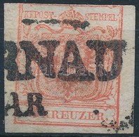 O 1850 3kr HP I. Vízjeles Bélyeg  '(TY)RNAU' (felül Bevágva) - Other & Unclassified