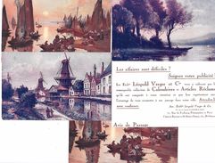 5 AVIS DE PASSAGE Publicité Pour Ets LEOPOLD VERGER à Paris - Editeur De Cartes Postales, Calendriers Sur Carte Peinture - Visiting Cards