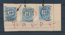 O 1889 3 Db 10kr Klf Jelölt Lemezhibákkal + értékszámelcsúszás - Autres & Non Classés