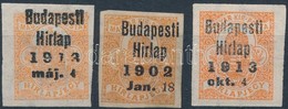 (*) 1902-1913 3 Db Előérvénytelenített Hírlapbélyeg - Other & Unclassified