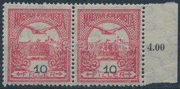 * 1913 Turul 10f Pár Az értékszám Jelentős Elcsúszásával / Mi 114 Pair With Shifted Number - Autres & Non Classés