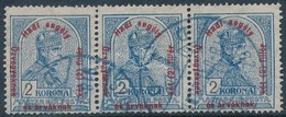 O 1915 Hadisegély II. 2K Hármascsík (szakadás A Bal Bélyegen / Tear On The Left Stamp) - Other & Unclassified