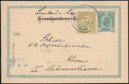 1902 Osztrák Díjjegyes Budapesten Feladva 5f Bélyeggel Bécsbe, érdekes Küldemény / Austrian PS-card Used In Hungary With - Autres & Non Classés