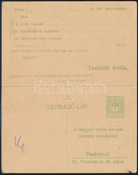 1914 Használatlan Vöröskeresztes Válaszos Tudakozó Lap / Red Cross Inquiry PS-card, Unused - Autres & Non Classés