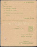 1914 Használatlan Vöröskeresztes Válaszos Tudakozó Lap / Red Cross Inquiry PS-card, Unused - Other & Unclassified