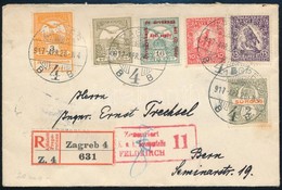 1917 Ajánlott Levél 6 Bélyeges Sokszínű Bérmentesítéssel, Cenzúrázva / Registered Censored Cover With 6 Stamps Franking  - Autres & Non Classés
