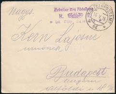 1916 Tábori Posta Levél 'Arbeiter Ers. Abteilung K.u.k. Lst. Etap. Baon. 20.' - Autres & Non Classés