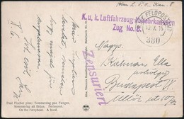 1916 Tábori Posta Képeslap 'K.u.k. Luftfahrzeug Abwehrkanonen Zug No.8.' - Other & Unclassified