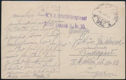 1917 Tábori Posta Képeslap 'K.u.k. Infanterieregiment Kaiser Leopold II. No. 33.' + 'TP 642 A' - Autres & Non Classés