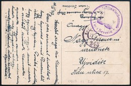1917 Tábori Posta Képeslap 'K.u.k. Schiffsstationskommando Turn Severin' - Altri & Non Classificati