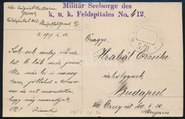 1917 Tábori Posta Képeslap 'Militär Seelsorge Des K.u.k. Feldspitales No.412' - Other & Unclassified