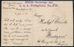 1917 Tábori Posta Képeslap 'Militär Seelsorge Des K.u.k. Feldspitales No.412' - Autres & Non Classés