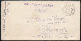 1917 Tábori Posta Levél 'K.u.k. Feldpostamt 299' - Autres & Non Classés