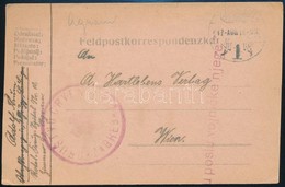 1917 Tábori Posta Levelezőlap Hadikórház Bélyegzéssel / Field Postcard 'DRUSTVO CRVENI KRIZ ZAGREB' - Altri & Non Classificati