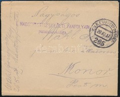 1917 Tábori Posta Levél / Field Cover 'I. HADSEREGTISZTJELÖLTI TANFOLYAM Parancsnoksága' + 'EP 265' - Other & Unclassified